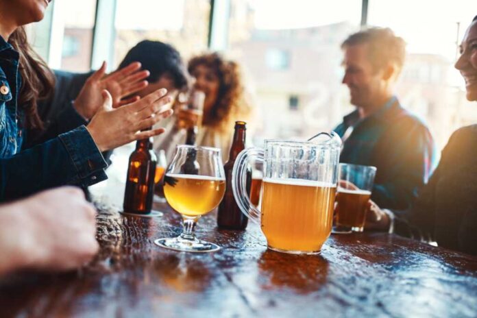 Bar,,Group,And,Hands,For,Beer,,Fun,And,Party,For