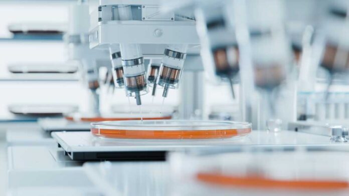 Futuristic,Laboratory.,High,Precision,Research,Equipment,Conducting,Experiments.,Bioprinting,Advanced