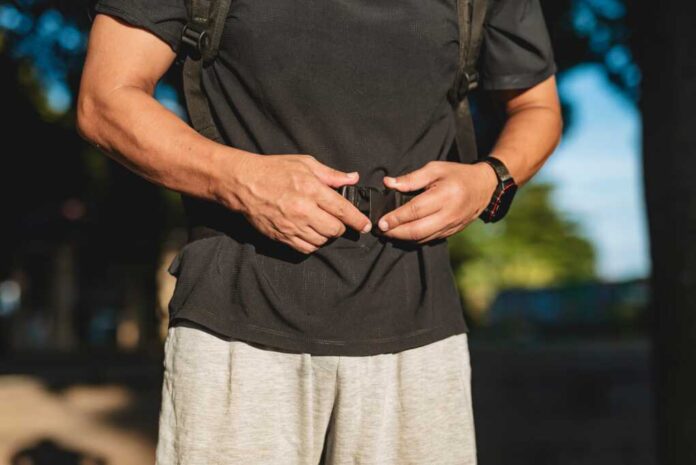Anonymous,Middle,Aged,Man,Preparing,For,A,Ruck,Walk,By
