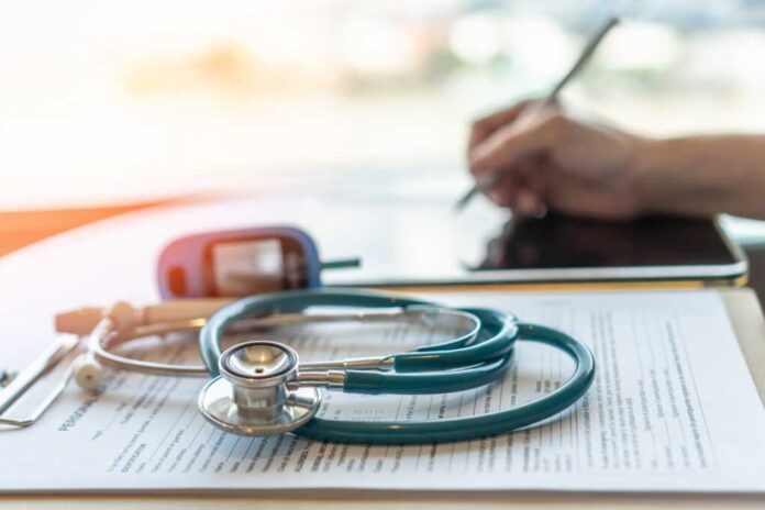 Medical,Equipment,,Diabetes,Checking,Blood,Sugar,Level,Test,,Glucometer,,Stethoscope
