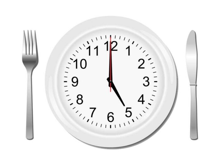 Plate,Clock,At,Five,O'clock,On,A,White,Background