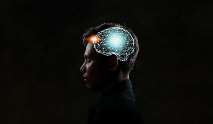 Profile of a person with a digital brain overlay illustrating neural connections