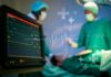 Medical professionals in an operating room monitoring a patient