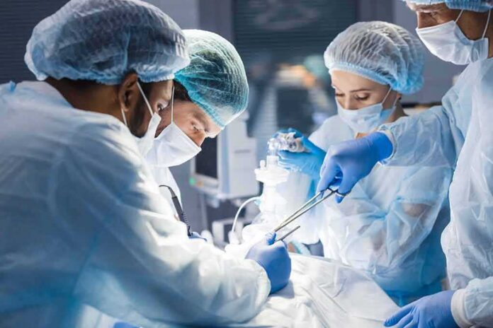 surgeons performing an operation