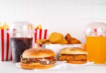 Processed Meat, Softer Muscles? A variety of fast food items including burgers, fries, and drinks