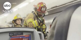 Smoking laptop aboard American Airlines flight
