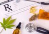 Cannabis for Post-Traumatic Stress Disorder Medical prescription with cannabis, pills, and a stethoscope